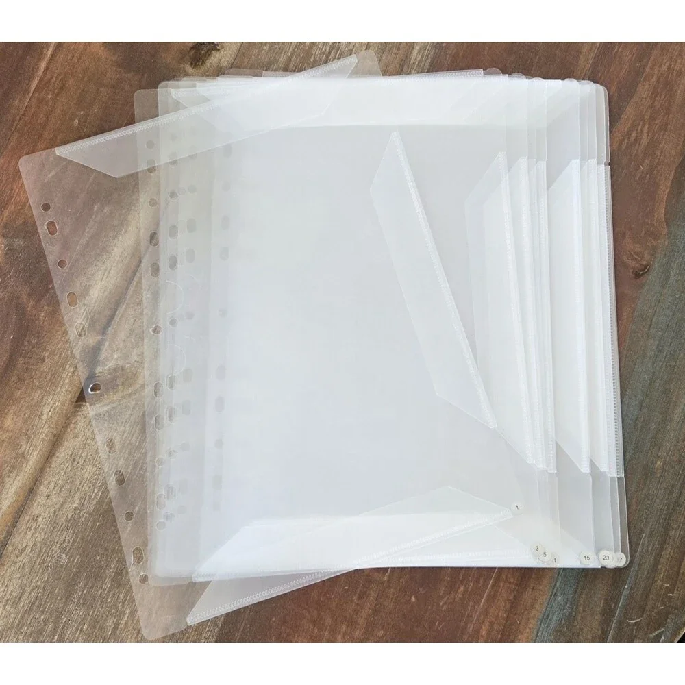 20 Pack Open Sheet Protectors 11 Hole No Glare for 3 Ring Binder A4 Letter
